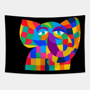 Little Elephant - Colorful Geometric Cute Animal Design Tapestry