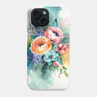 Watercolor Flowers Bouquet Floral Garden Flower Pattern Cute Phone Case