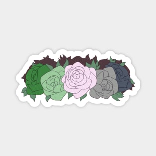 Aromantic Pride Flower Crown Magnet