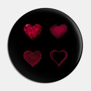 Valentine's day-Love hearts Pin