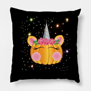 Cute Unicorn Pumpkin Girls Kids Funny Halloween Costume Gift Pillow