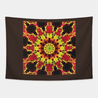 Purple and Gold Fiery Organic Mandala Tapestry