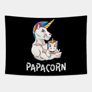 Papacorn Dad Unicorn Father Funny Men Tapestry