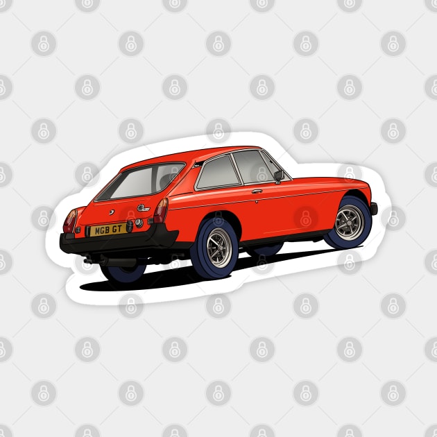 1975 MGB GT classic British sports car Magnet by Webazoot