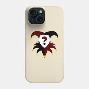 Jester hat and head with question mark Phone Case