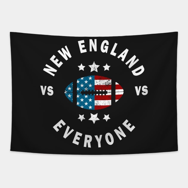 Funny Distressed New England VS Everyone Tapestry by CMDesign