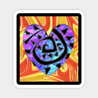 golden ad purple heart art Magnet