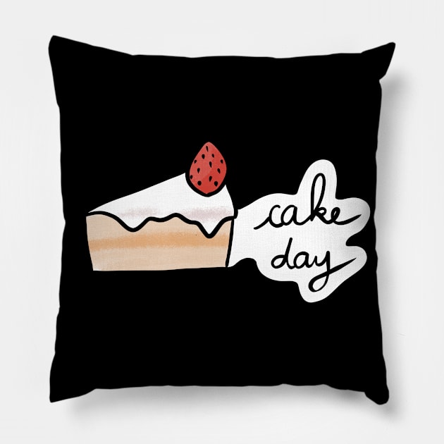 Cake Day Cute Coffee Dates Cute Cake Lovers Gift Strawberry Cake Shortcake Yummy Pastry Delicious Cake Foodie Gift Let Them Eat Cake with a Cup of Coffee Delicious Yummy Frosting for High Tea Cute Foodie Gift for Cake Lovers Pillow by nathalieaynie