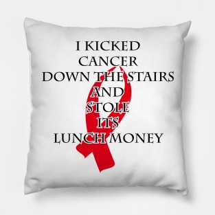 Cancer Bully (Red Ribbon) Pillow