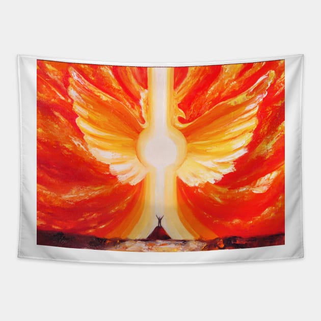 Phoenix painting Tapestry by Razym