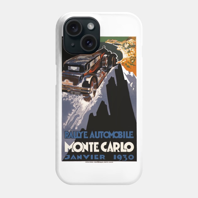 Monte Carlo Automotive Rallye, January 1930 Art Deco Poster Design Phone Case by Naves