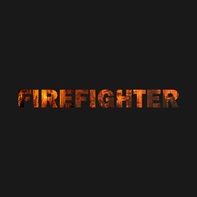 Firefighter Text in Fire by NorseTech