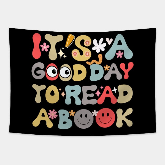 It's a Good Day to Read a Book funny groovy Tapestry by TRACHLUIM