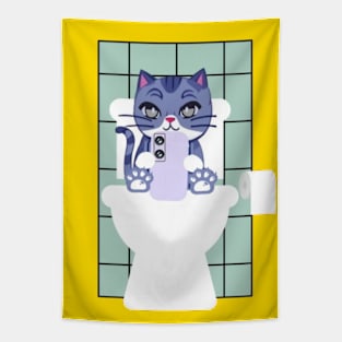 Smartphone Addict Cat Tapestry