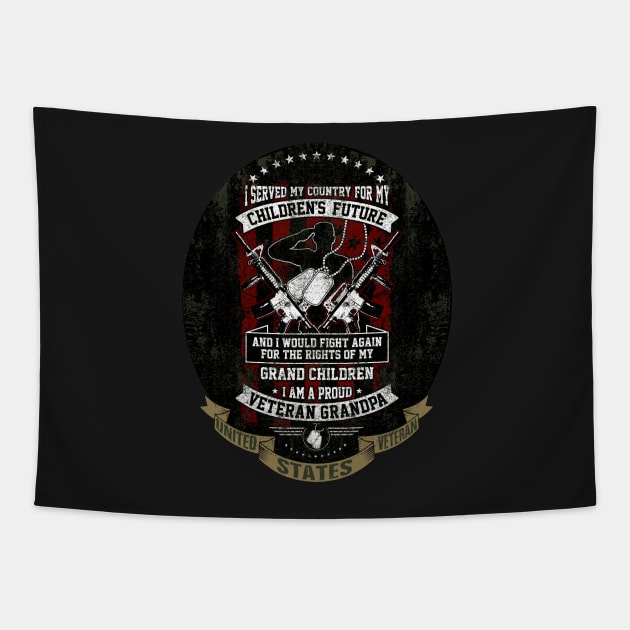 US Veteran I Served MY Country for My Kids Tapestry by IconicTee