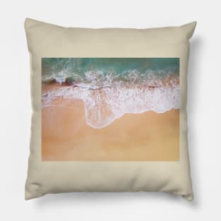 Sand and sea, crashing waves Pillow