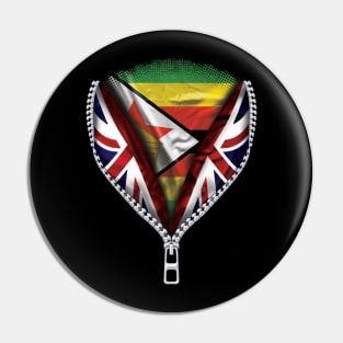 Zimbabwean Flag  Zimbabwe Flag zipped British Flag - Gift for Zimbabwean From Zimbabwe Pin