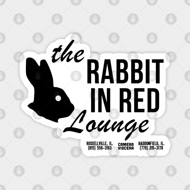 The Rabbit in Red Lounge Magnet by cameraviscera