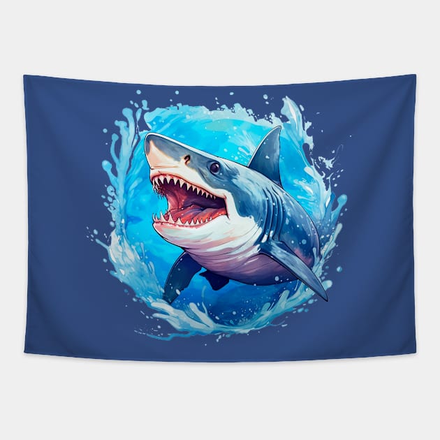 Shark the terror of the seas Tapestry by enyeniarts