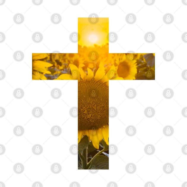 Sunset Sunflower Field Cross by Move Mtns