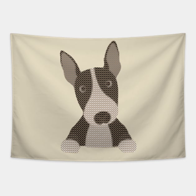 English Bull Terrier Ugly Christmas Sweater Knit Pattern Tapestry by DoggyStyles