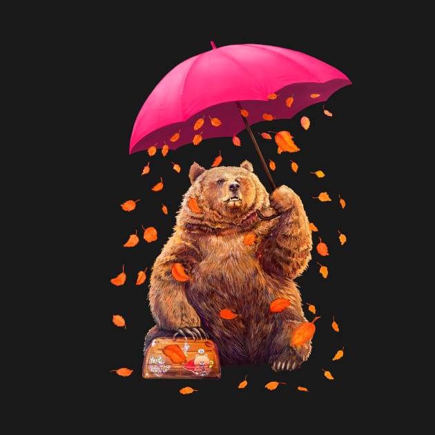 Bear with umbrella by kodamorkovkart