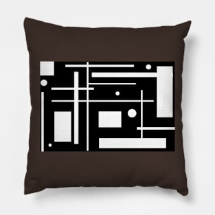 White Geometric Shapes On Black Pillow