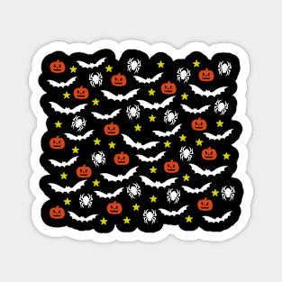 Halloween bats, pumpkin, spider and stars design Magnet