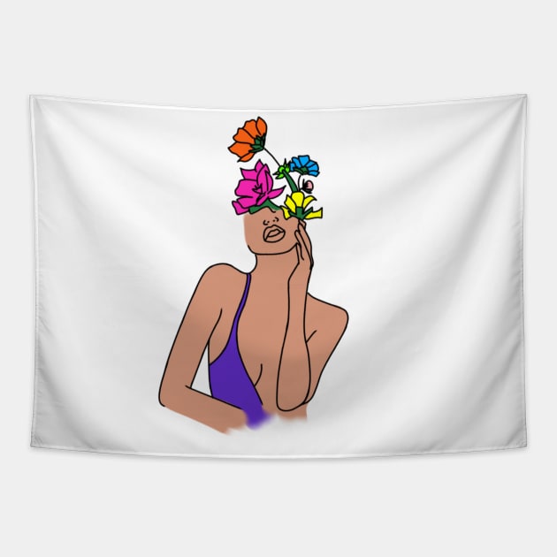 Chic flower girl Tapestry by Ahyor