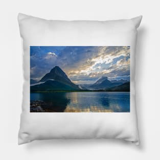 Late Day Clouds Over Mountains, Glacier NP Pillow