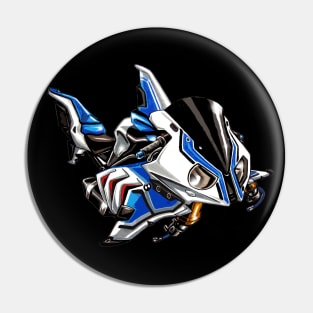 BMW S1000RR Shark White & Blue Pin