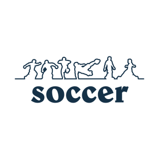 Line Art Soccer Player Silhouette T-Shirt