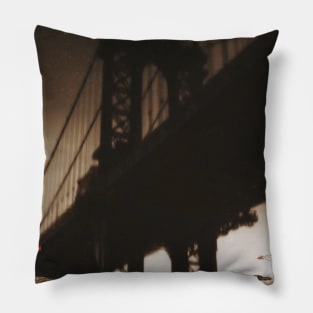 Manhattan Bridge Reflection Pillow