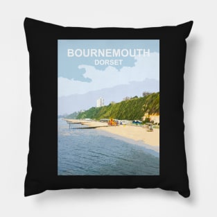 Bournemouth Dorset. Travel poster. Gift. Pillow