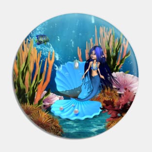 Little mermaid in the deep ocean Pin