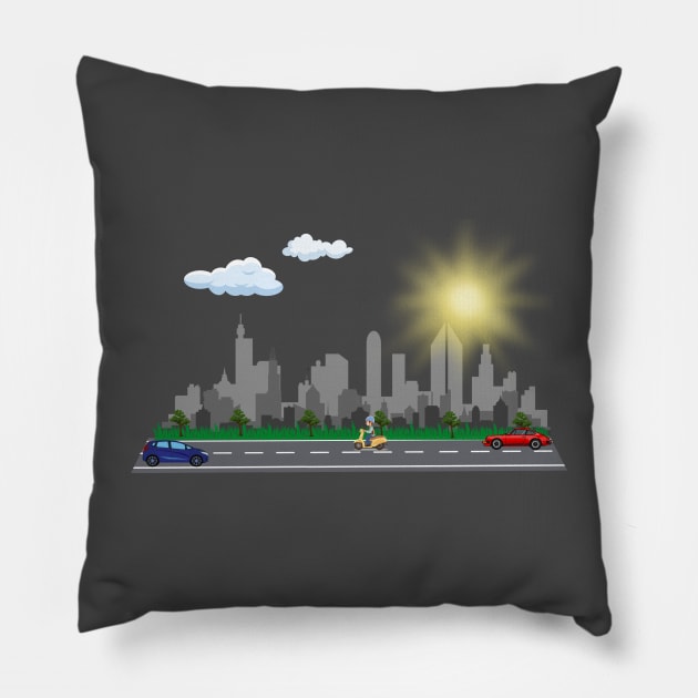 City Life Pillow by Quotigner