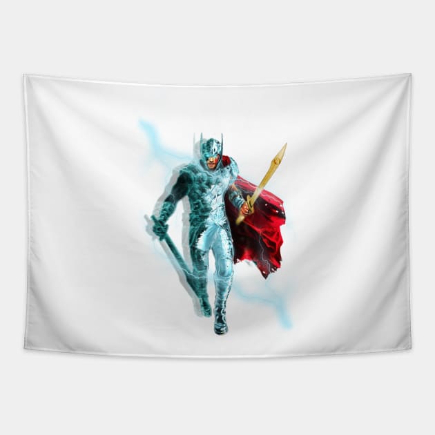 Thor Lightning Armor Tapestry by kodyart101