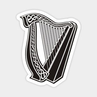 Harp Icon on Black Magnet