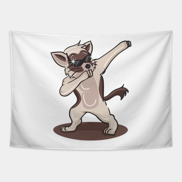 'Dabbing Dancing Kitten' Funny Dabbing Animal Gift Tapestry by ourwackyhome