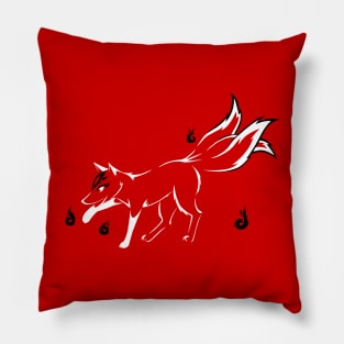 Kitsune (white and black) Pillow