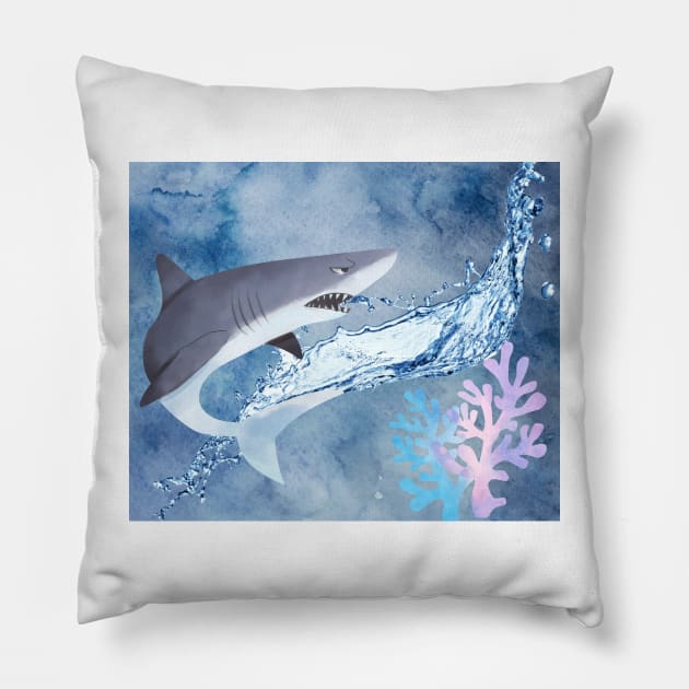 the power shark Pillow by ayoubShoop