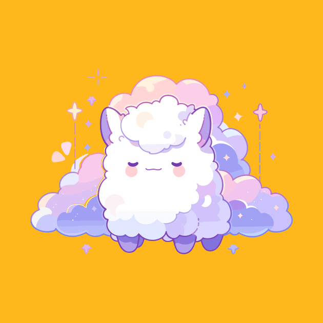 Adorable Fluffy Cloud Kawaii Llama by Kawaii Kingdom