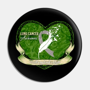 Lung Cancer Awareness Emerald Heart Edition Pin