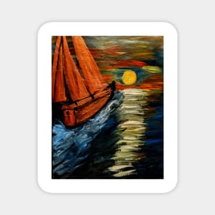 Sailing off into the sunset Magnet