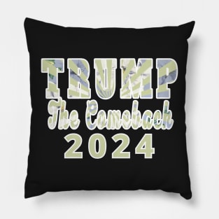 TRUMP THE COMEBACK 2024 GREEN SUNRAYS | CONSERVATIVE REPUBLICAN PATRIOT GIFTS Pillow