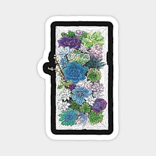 Purple and Blue Succulents Magnet