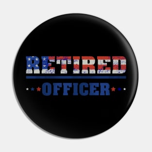 Retired Police Officer Proud Patriotic Officer American Flag Pin