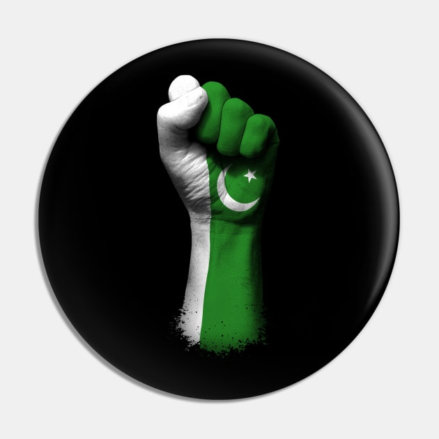Flag of Pakistan on a Raised Clenched Fist Pin by jeffbartels