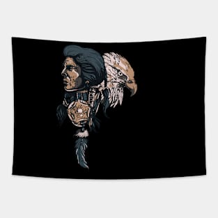Vintage Native American Aztec Warrior Tapestry