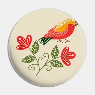 Bird & Flower Pin